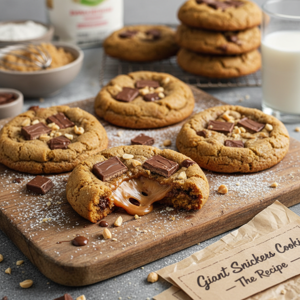 Giant Snickers-Filled Cookies recipe