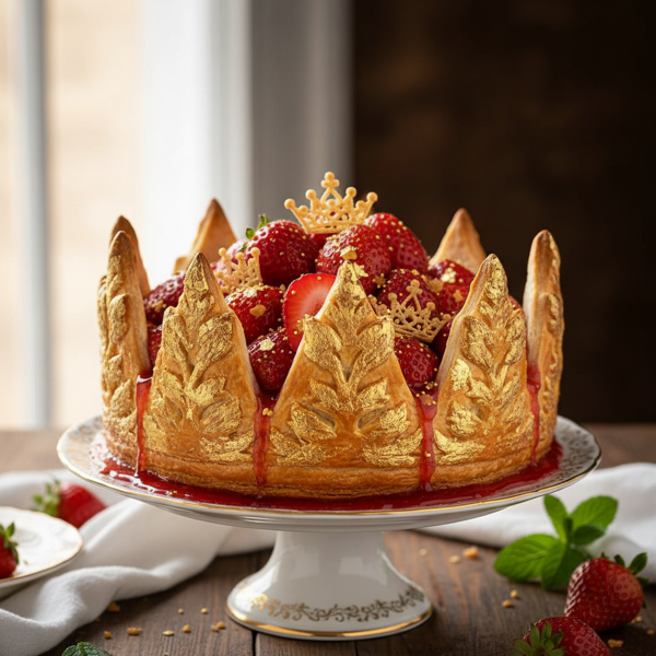 Gilded Strawberry Crown Pie recipe