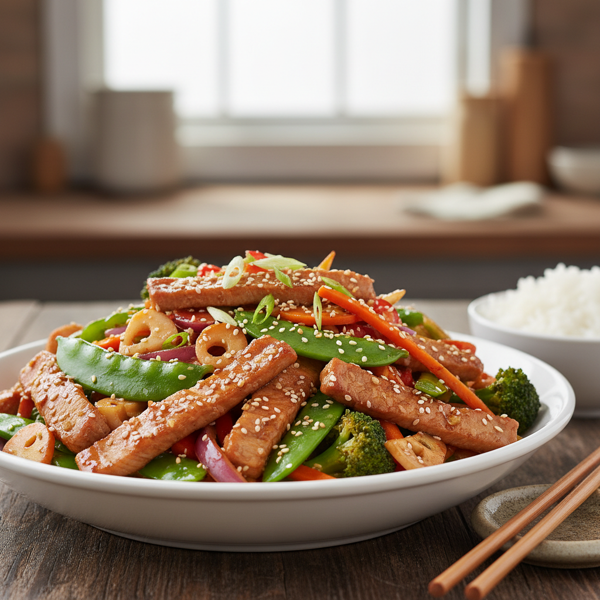 Ginger-Garlic Marinated Pork Stir-Fry recipe