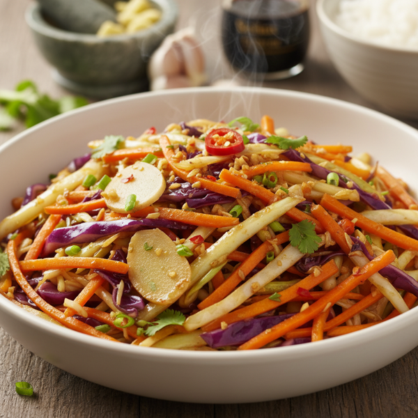 Ginger-Garlic Sautéed Cabbage and Carrots recipe
