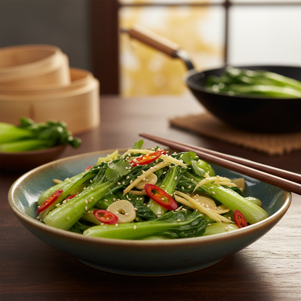 Ginger-Infused Baby Bok Choy Stir-Fry recipe