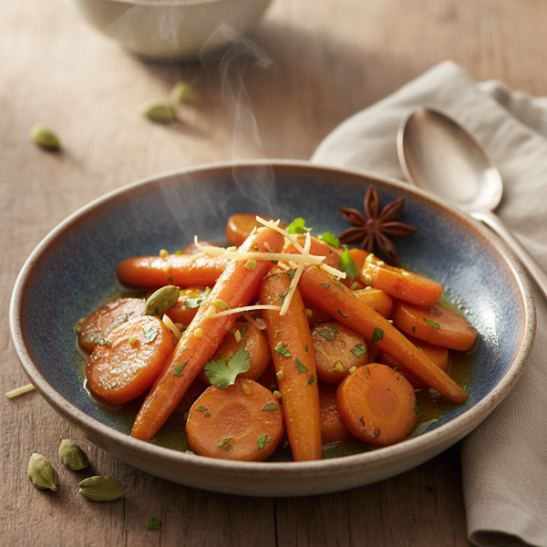 Ginger-Infused Butter-Glazed Carrots with Cardamom recipe