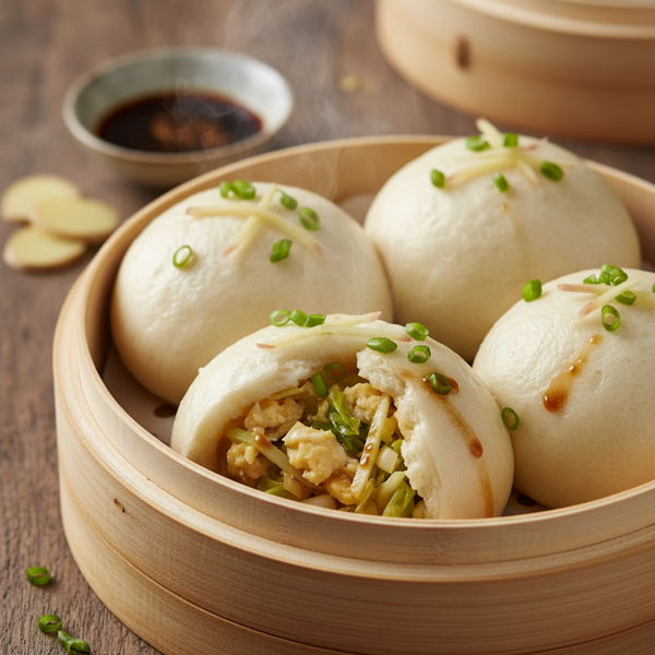 Ginger-Infused Egg and Cabbage Steamed Buns recipe