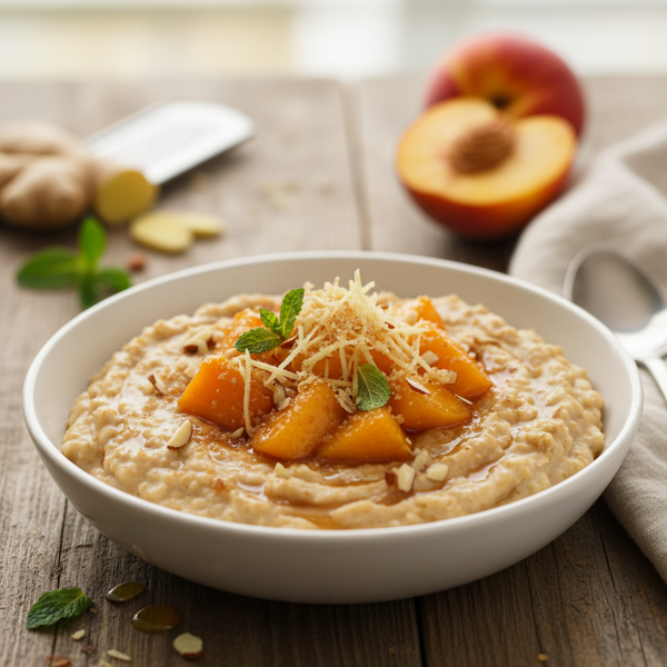 Ginger-Infused Peach Oatmeal Delight recipe