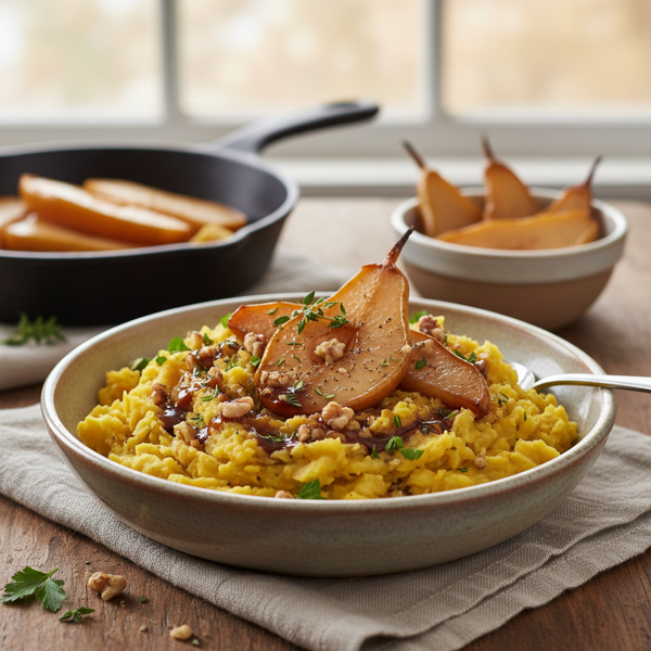 Ginger-Infused Smashed Rutabagas with Roasted Pear Delight recipe