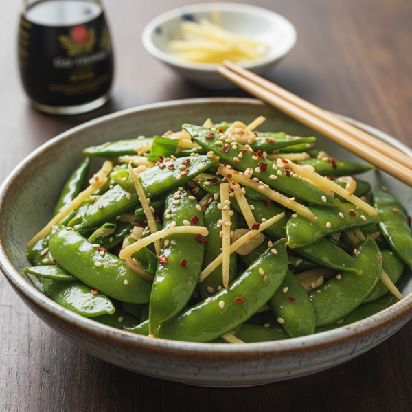 Ginger-Infused Snow Peas Stir-Fry recipe