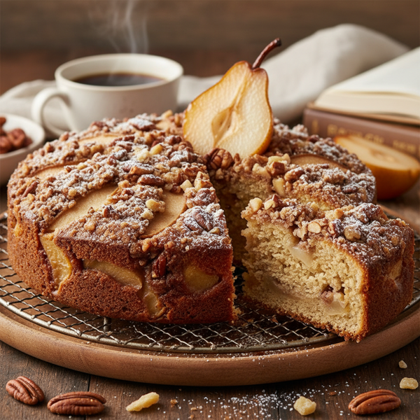 Ginger-Pecan Pear Coffee Cake recipe