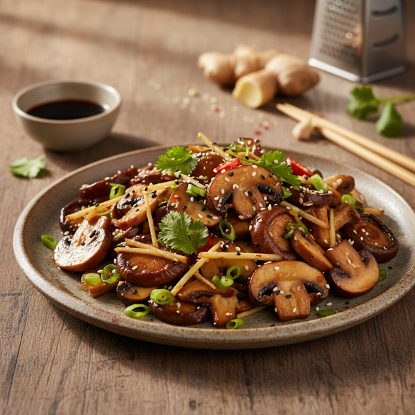 Ginger-Soy Marinated Mushroom Salad recipe
