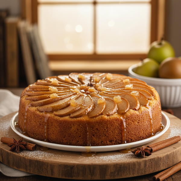 Ginger-Spiced Pear Upside-Down Cake recipe