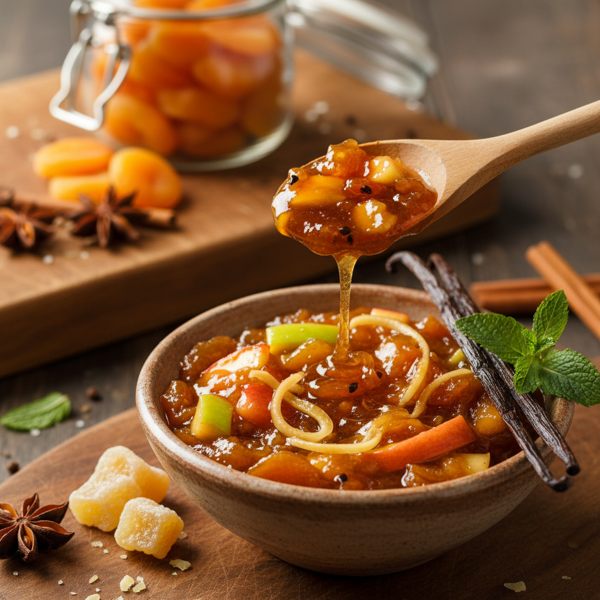 Ginger-Vanilla Apricot Apple Chutney recipe