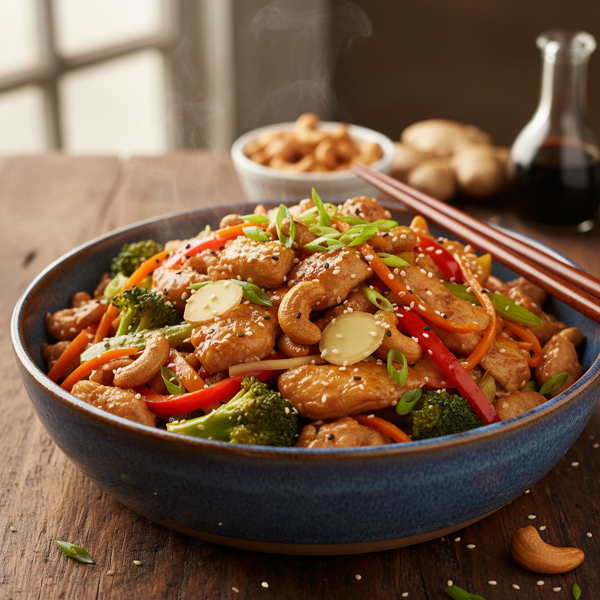 Ginger Cashew Chicken Stir-Fry recipe