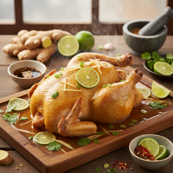 Ginger Lime Infused Boiled Chicken recipe