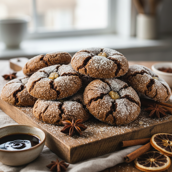 Ginger Molasses Spice Crinkle Cookies recipe