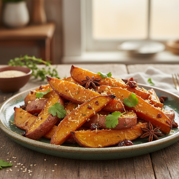 Ginger Tamarind Glazed Sweet Potatoes recipe