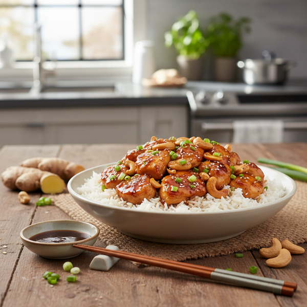 Ginger Teriyaki Chicken with Cashews recipe