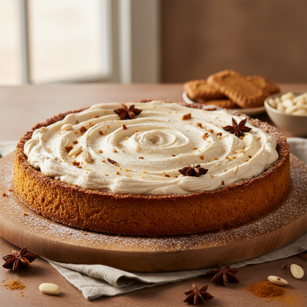 Gingerbread Speculaas Tart with Almond Cream Topping recipe