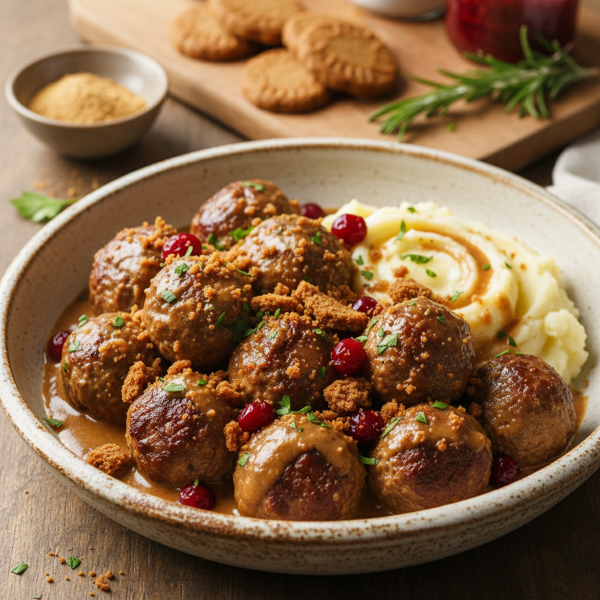 Gingersnap-Infused Swedish Meatballs recipe