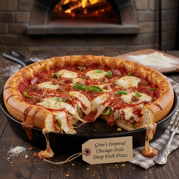 Gino's Inspired Chicago-Style Deep Dish Pizza recipe