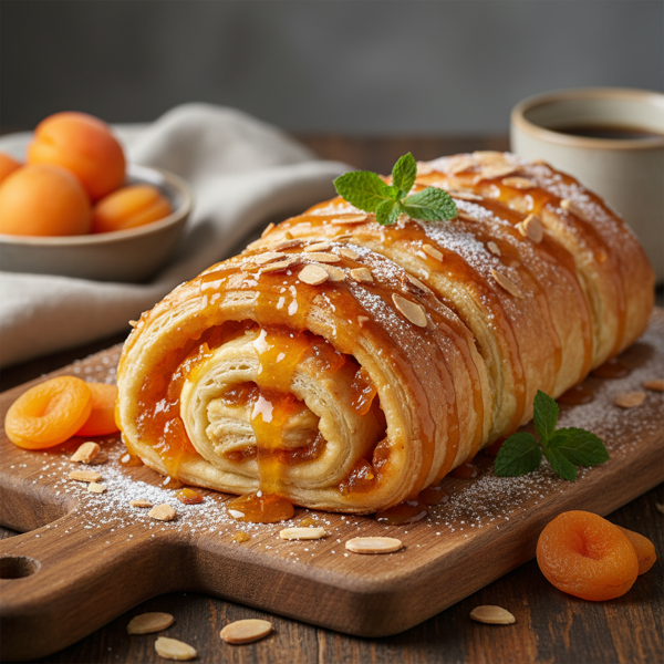Glazed Apricot Almond Puff Roll recipe