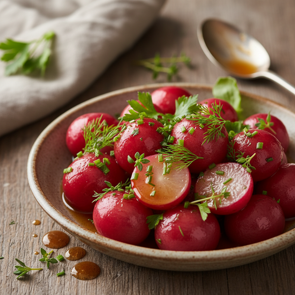 Glazed Braised Radishes with Herbs recipe