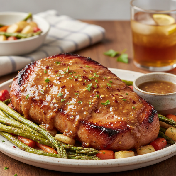 Glazed Brown Sugar Mustard Broiled Ham Steak recipe