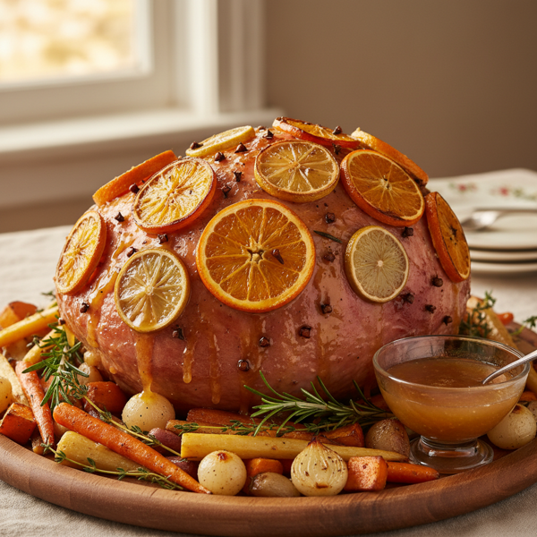 Glazed Citrus-Infused Baked Ham recipe