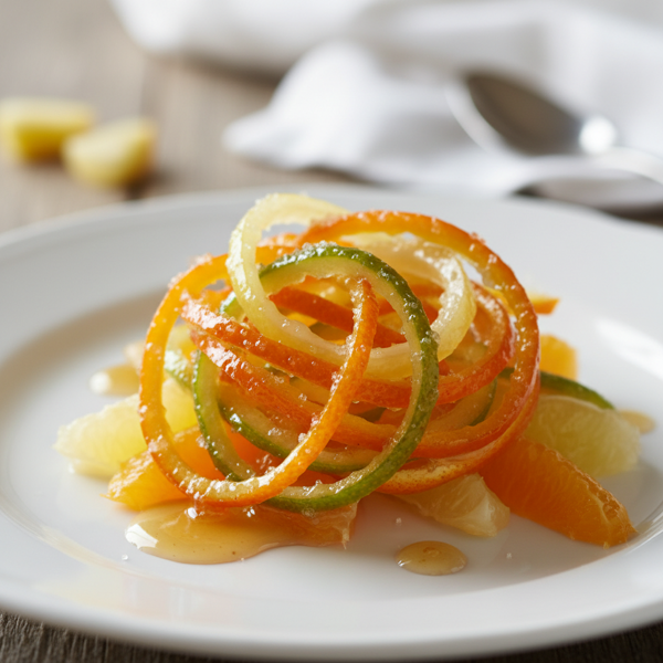 Glazed Citrus Zest Garnish recipe
