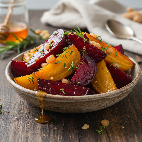Glazed Honey-Ginger Roasted Beets recipe