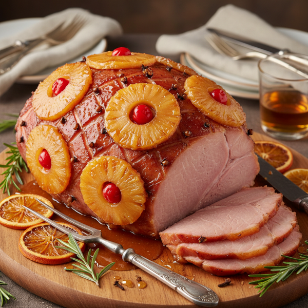 Glazed Pineapple Honey Ham recipe