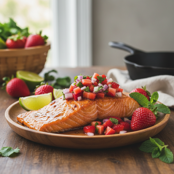 Glazed Salmon with Fresh Strawberry Salsa recipe