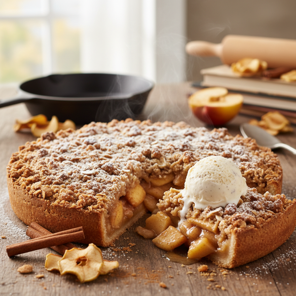 Golden Apple-Cinnamon Crumble Pie recipe