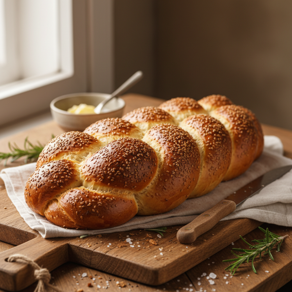 Golden Braided Challah Bread recipe