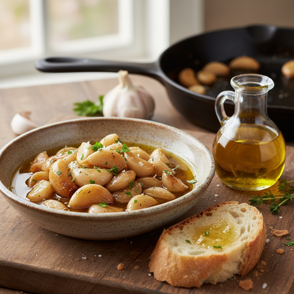 Golden Caramelized Garlic with Garlic-Infused Olive Oil recipe