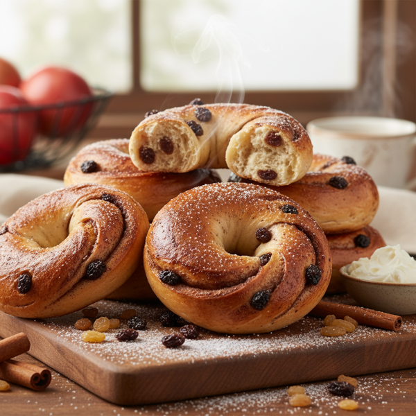 Golden Cinnamon Raisin Bagels recipe