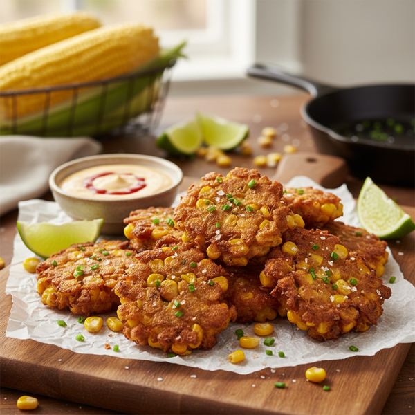 Golden Clam and Sweet Corn Fritters recipe