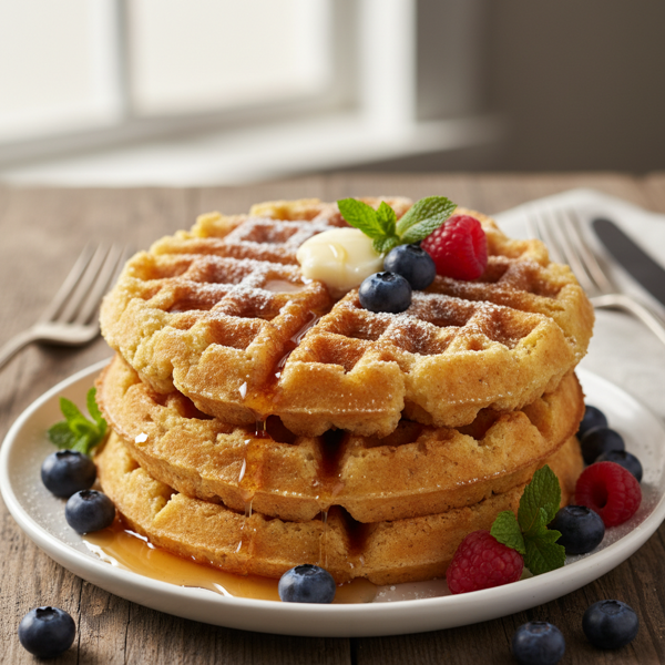 Golden Cornmeal Crispy Waffles recipe