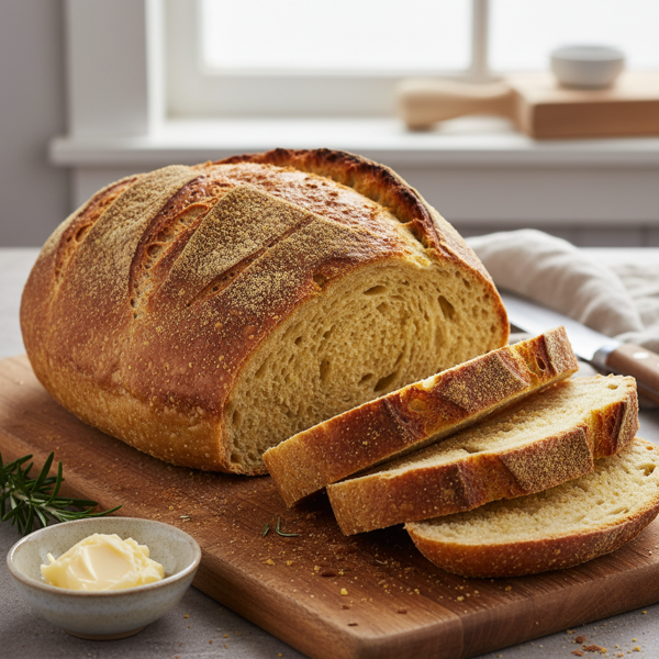 Golden Cornmeal Sourdough Bread recipe