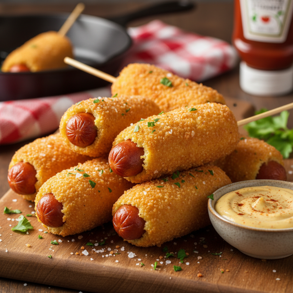 Golden Crispy Corn Dogs recipe