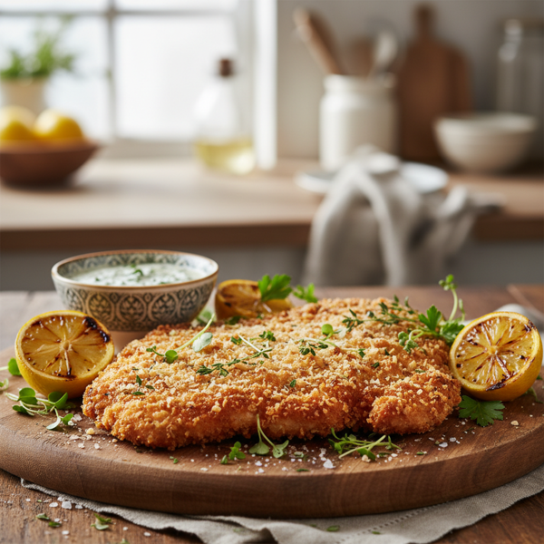 Golden Crispy Parmesan Chicken Schnitzel recipe