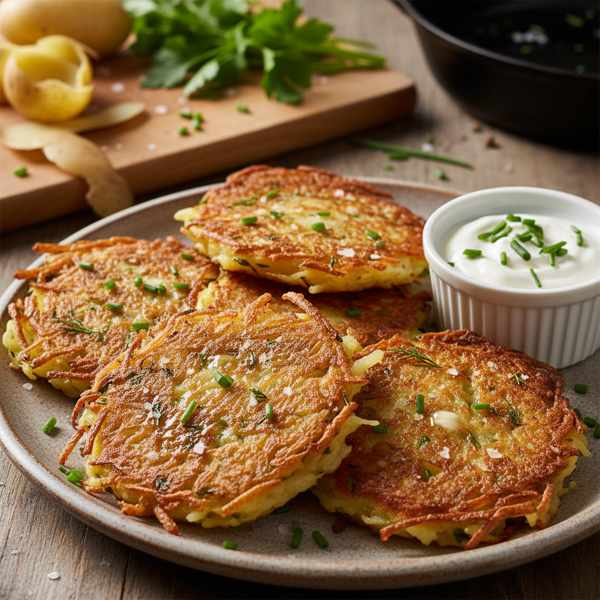 Golden Crispy Potato & Herb Pancakes recipe