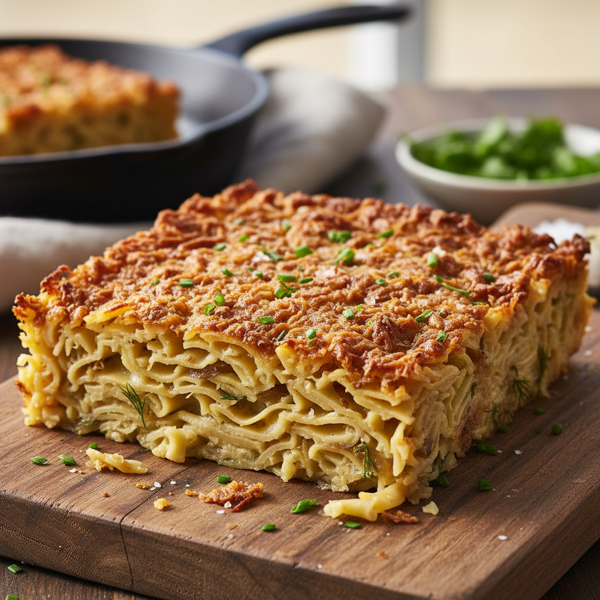 Golden Crispy Savory Noodle Kugel recipe