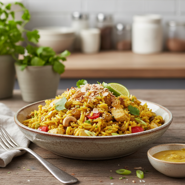 Golden Curry Rice Salad Delight recipe