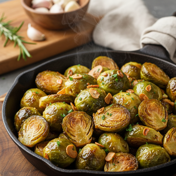 Golden Garlic Brussels Sprouts recipe