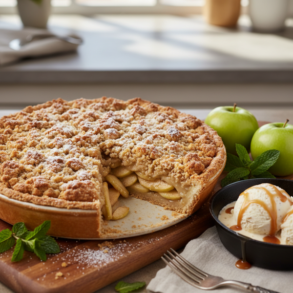 Golden Granny Smith Apple Pie with Crumb Topping recipe