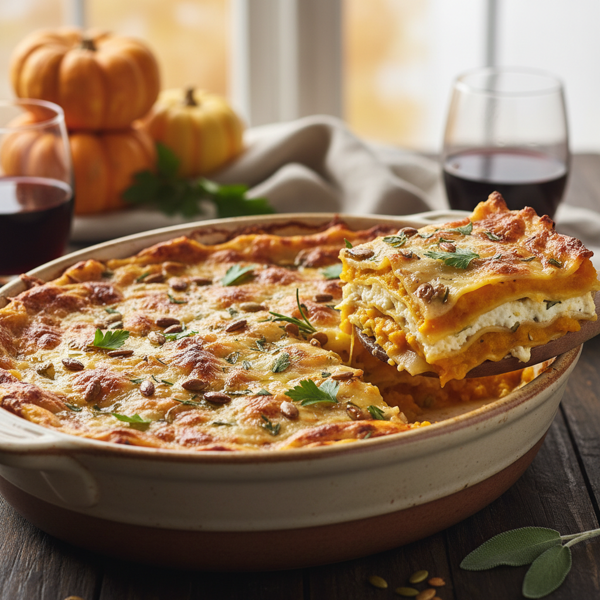 Golden Harvest Pumpkin and Cheese Lasagna recipe