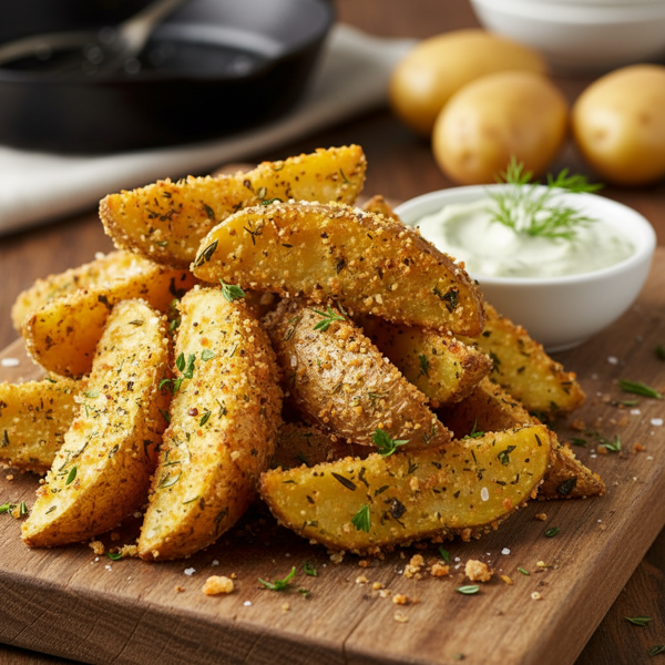 Golden Herb-Crusted Potato Wedges recipe