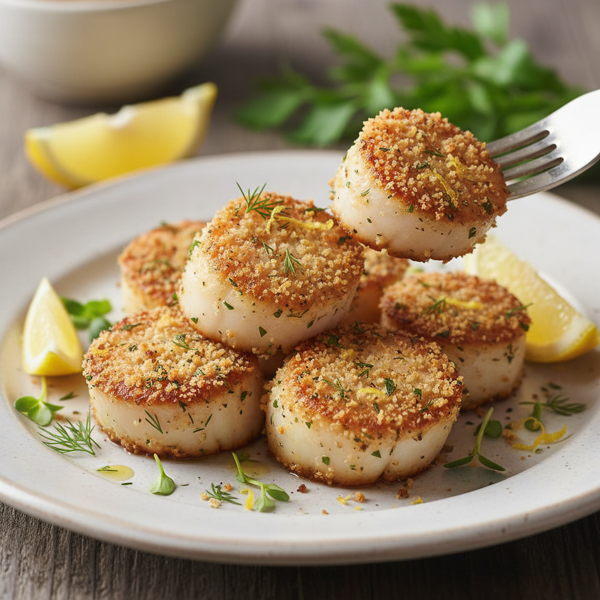 Golden Herb-Crusted Scallops with Zesty Lemon recipe