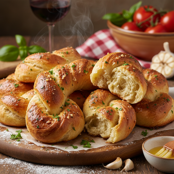 Golden Italian Bread Twists with Garlic Butter recipe