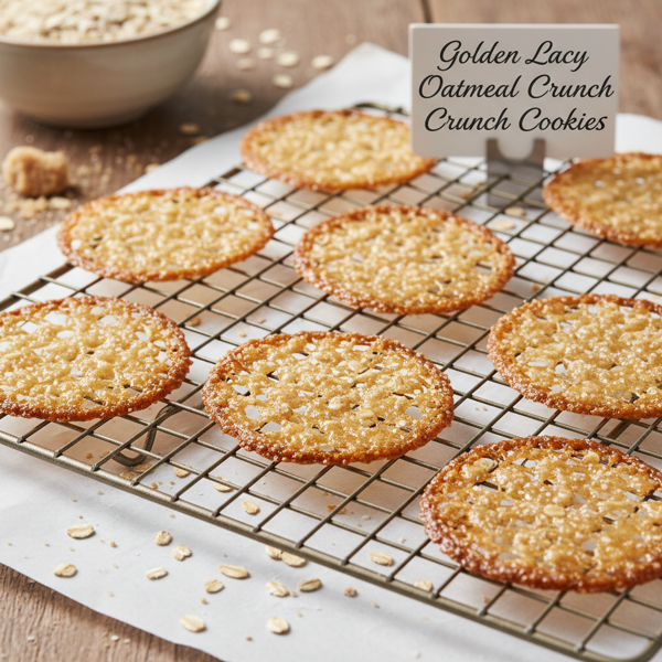 Golden Lacy Oatmeal Crunch Cookies recipe
