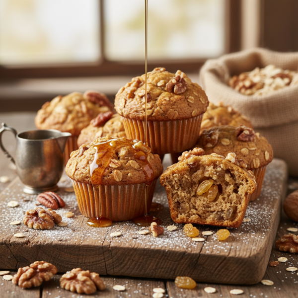 Golden Maple Nut Oat Muffins recipe